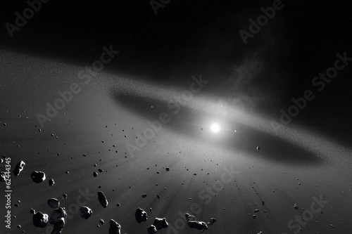 Asteroid belt with inner four solar planets