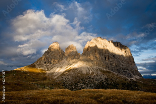 Sassolungo mountain near Val Gardena in Dolomites