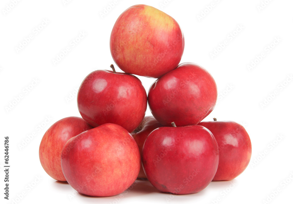 Red apple stacked