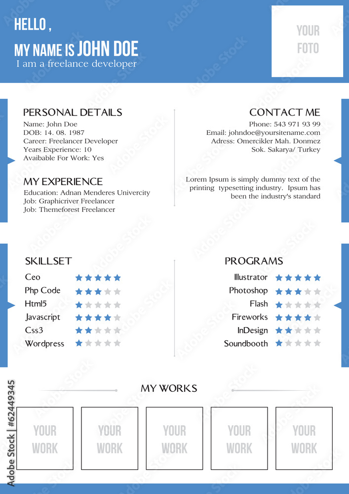 Creative blue resume