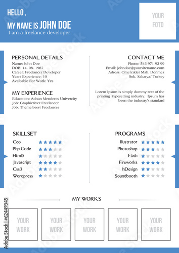 Creative blue resume