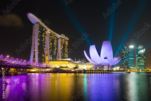 Marina Bay Sands hotel with laser lighting show