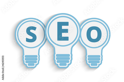 seo concept with bulb and gears