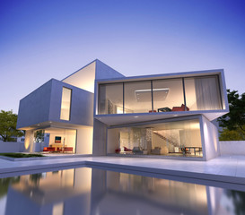 Contemporary house with pool