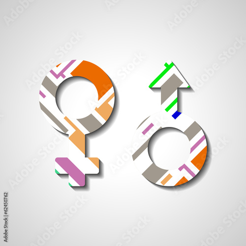 Free Download Male and female gender symbols, style illustration - GFXLoad