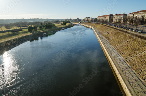 Nemunas river in Kaunas. The view from Simonas Daukantas Bridge photo