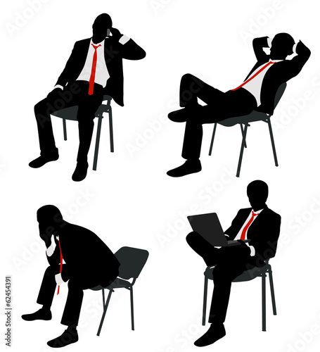 bussinesman sitting n the chair - vector