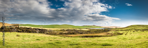 New Zealand pastures panorama, Cape Reinga