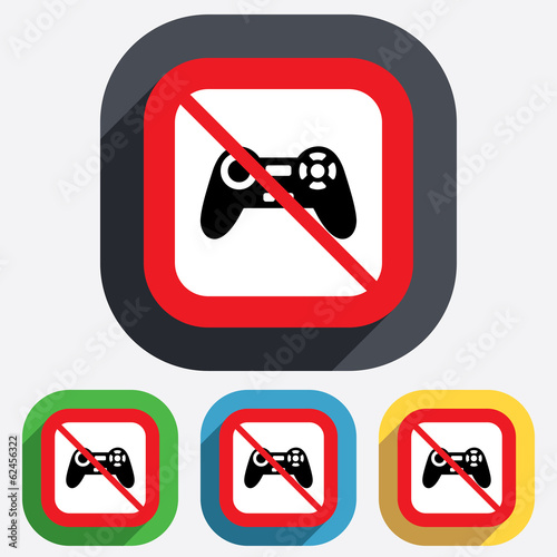 Do not play. Joystick sign icon. Video game.