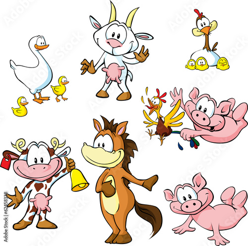 farm animals - funny cartoon