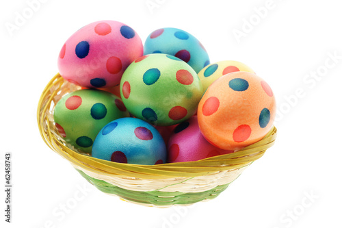 Small basket with easter eggs
