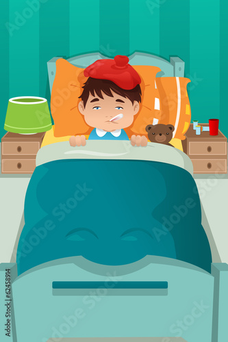 Sick kid resting