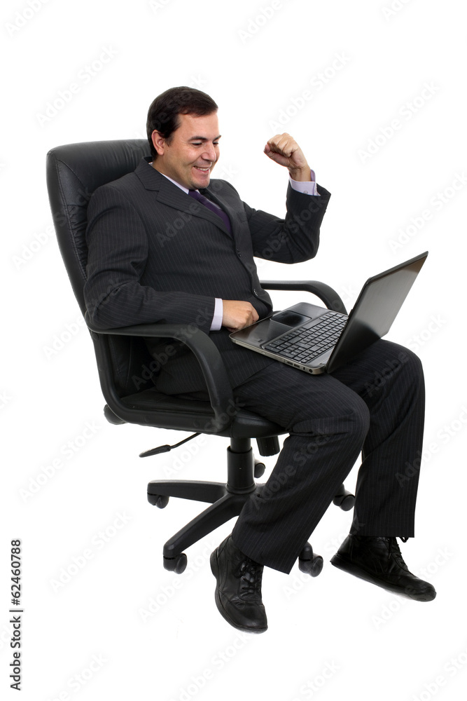 business man sitting on a chair over white background business man sitting on a chair over white background