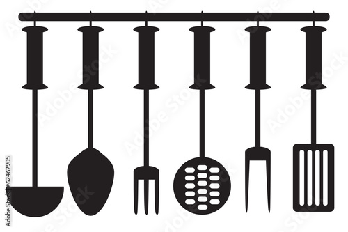 Kitchen tool collection - vector silhouette