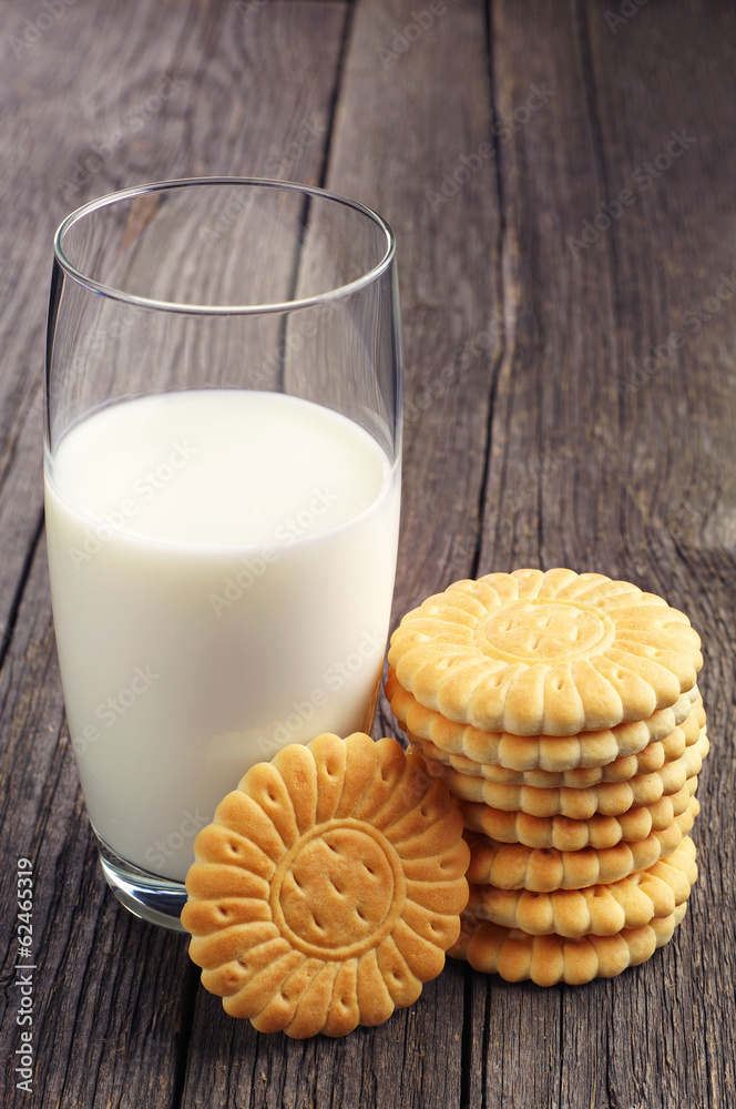 Glass of milk and cookies