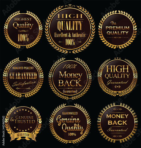 Set of vintage premium quality stickers and elements