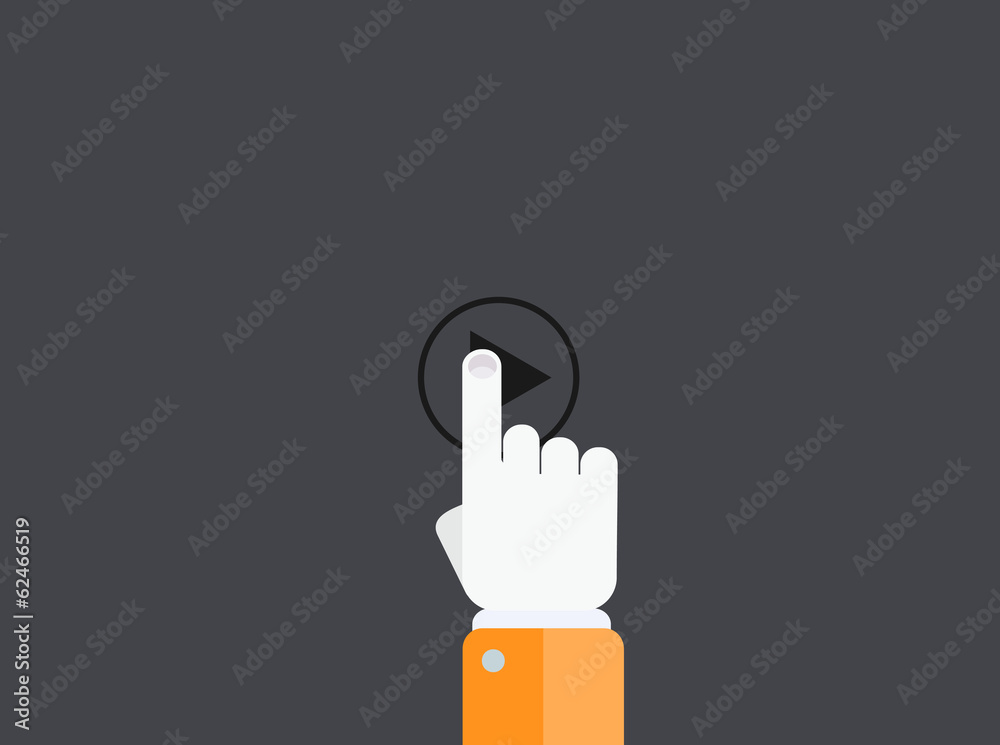 Vector flat player with hand background. Eps 10 Vector flat player with hand background. Eps 10