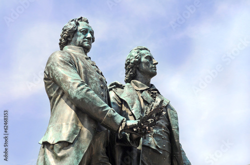Goethe and Schiller, bronze statue, Weimar