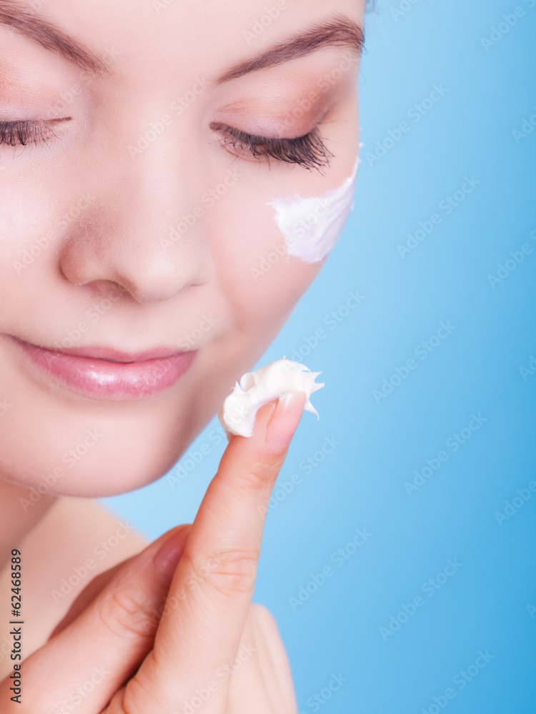 Skincare. Face of young woman girl taking care of dry skin. Skincare. Face of young woman girl taking care of dry skin.