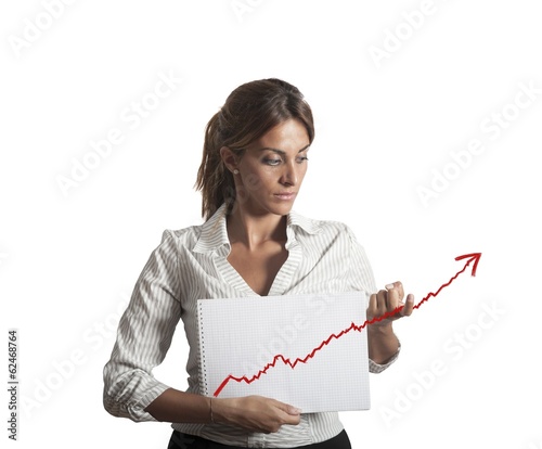 Businesswoman helps satistics photo