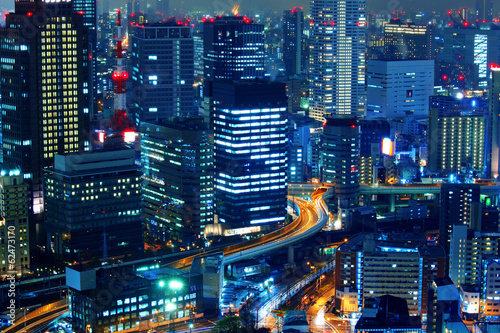 Osaka city at night