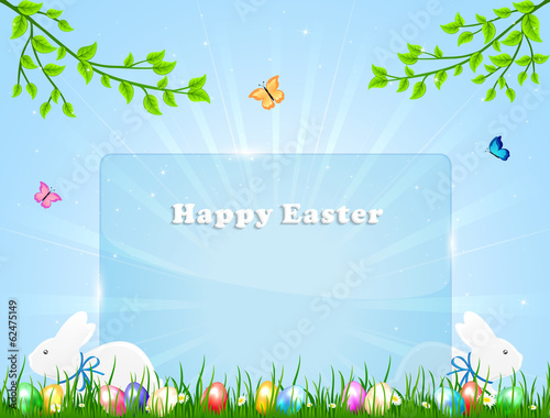 Easter banner with rabbits