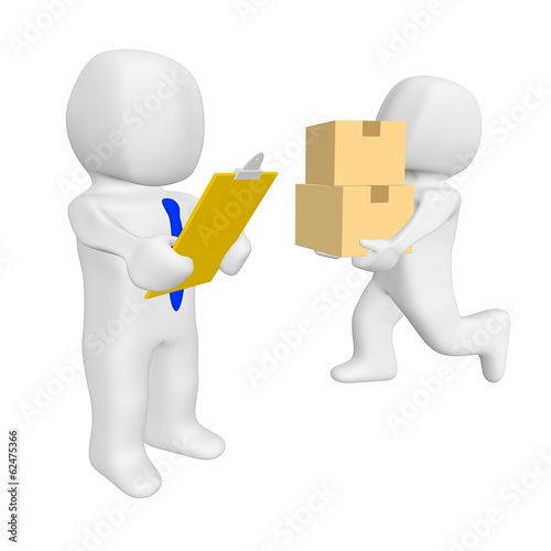 Person checklist cardboard boxes