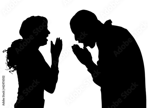 Vector silhouette of people.