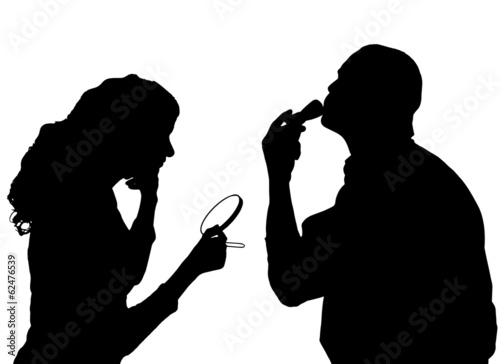 Vector silhouette of people.