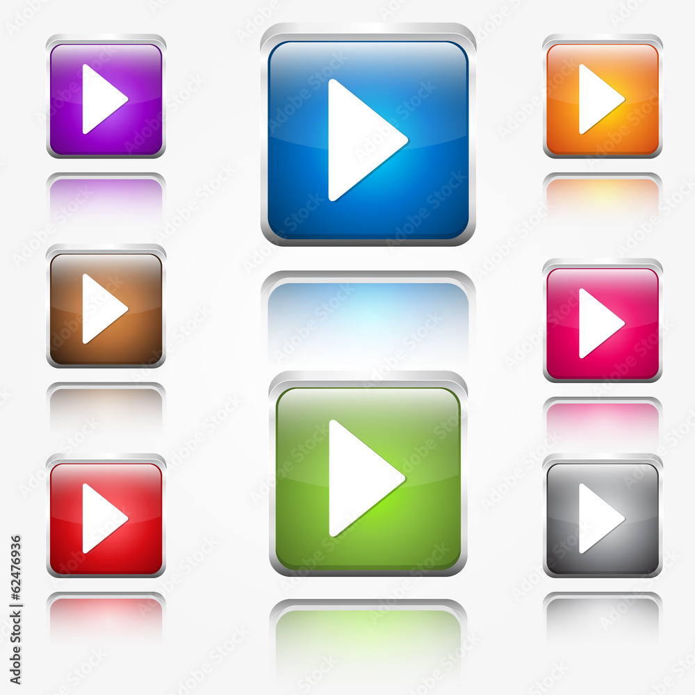 Play Round Corner Glossy Vector Web Icon Button Set Play Round Corner Glossy Vector Web Icon Button Set