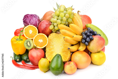 fruit and vegetable isolated on white background