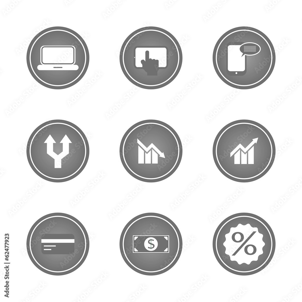 Set of business concept icons