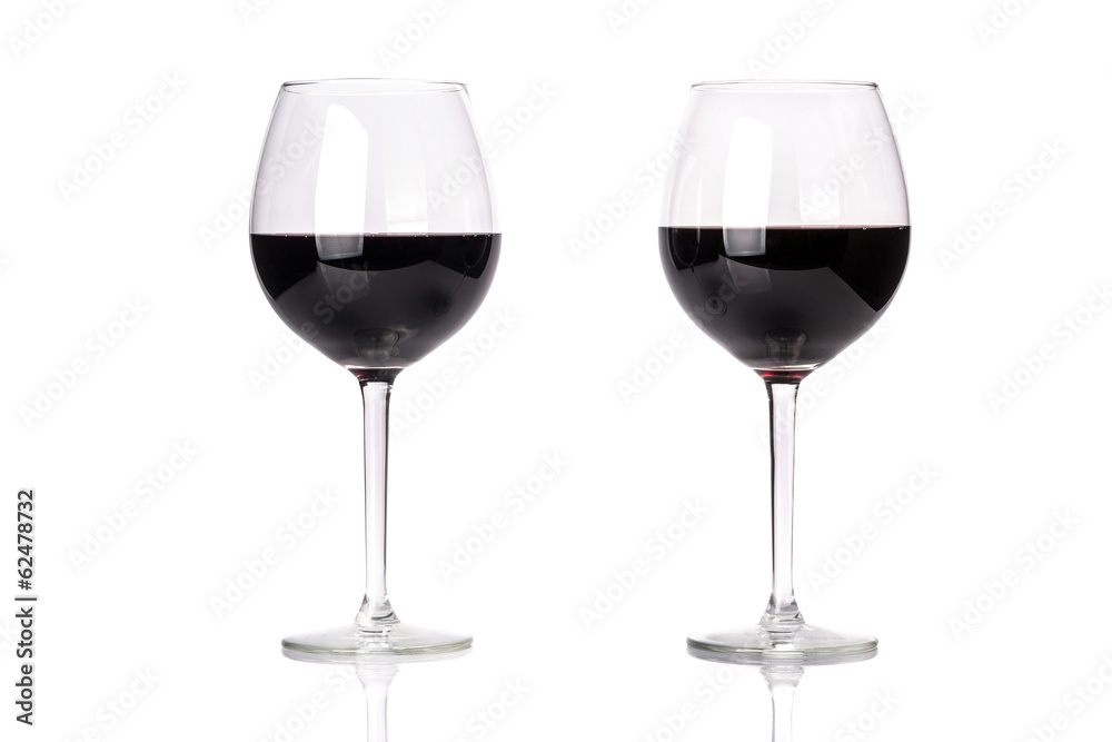 Glasses of red wine isolated on white background Glasses of red wine isolated on white background