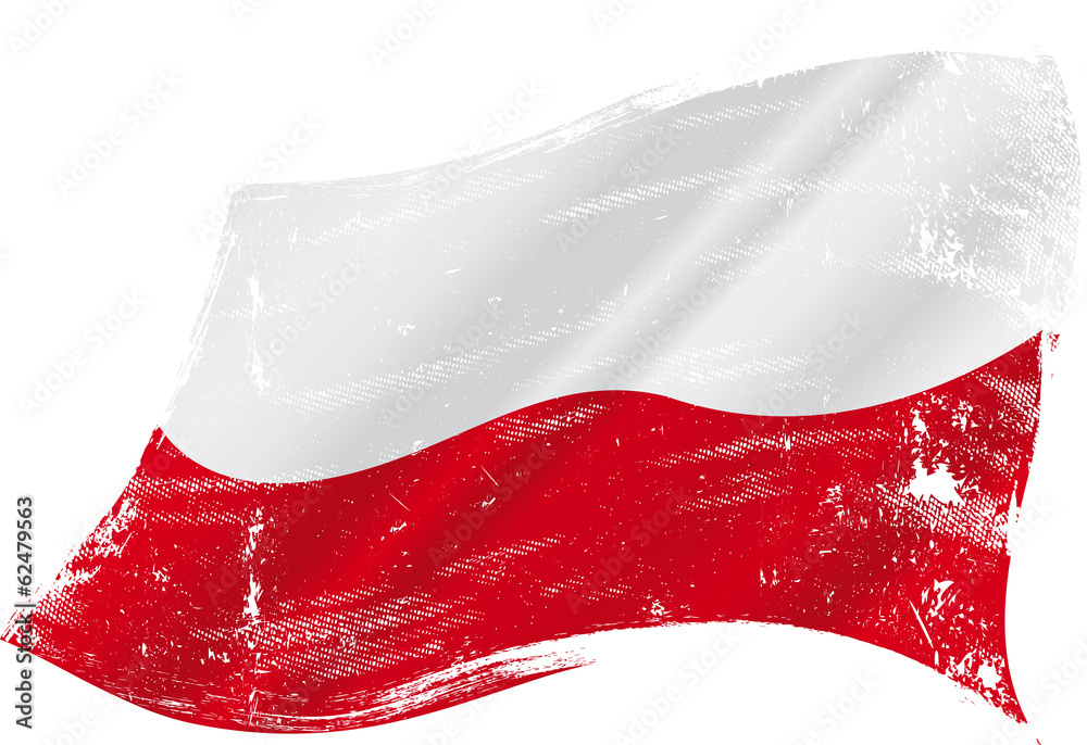 Fototapeta premium Polish grunge flag
