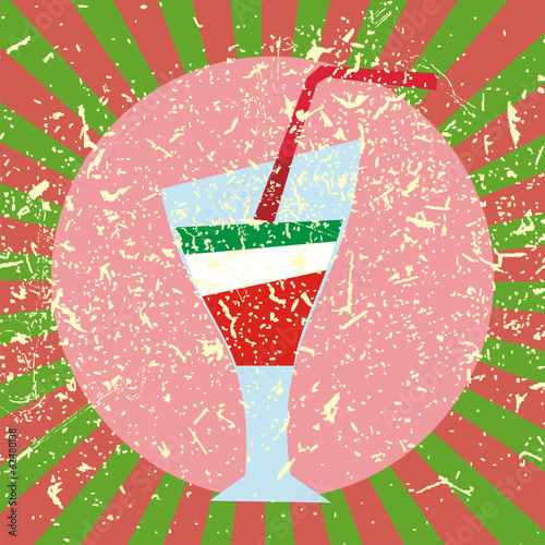 summer cocktail on grunge background pattern for shirts