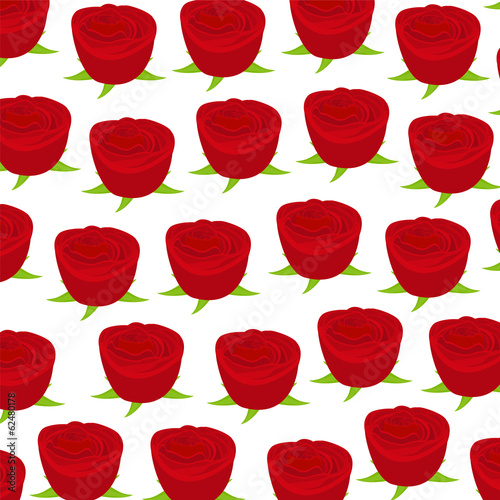 wallpaper pattern with of red roses on white background