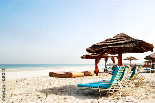 Canvas Print Beach of the luxury hotel, Ajman, UAE