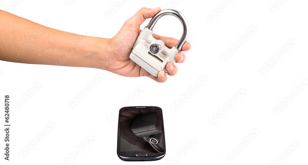 Concept image of securing data in a smartphone Concept image of securing data in a smartphone