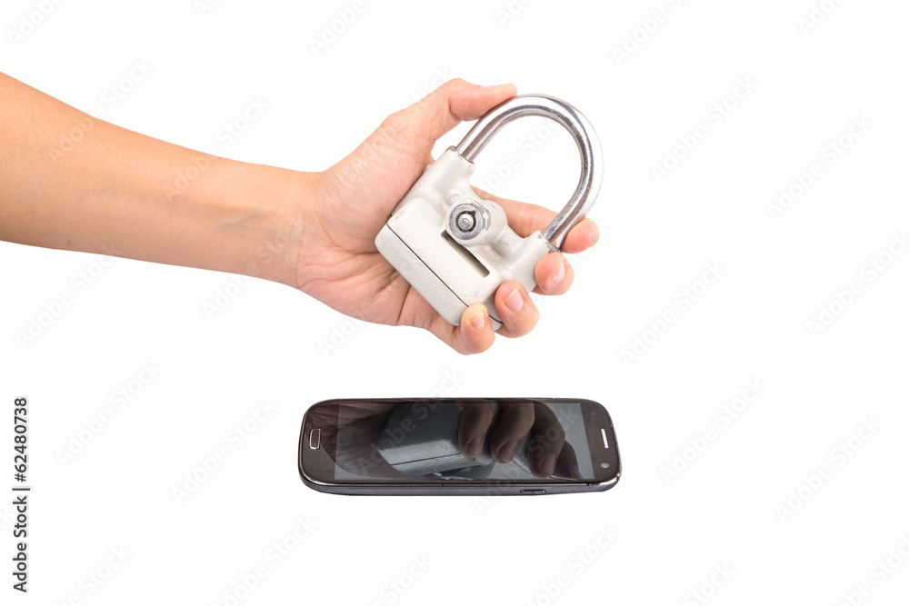 Concept image of securing data in a smartphone Concept image of securing data in a smartphone