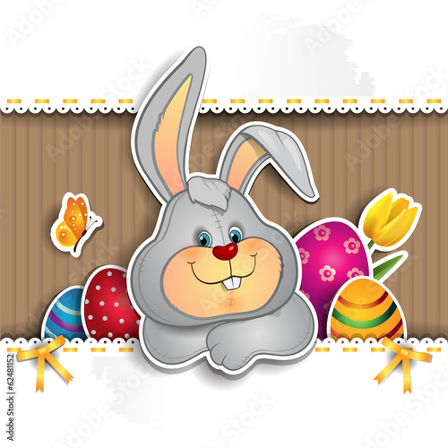 Bunny on cardboard