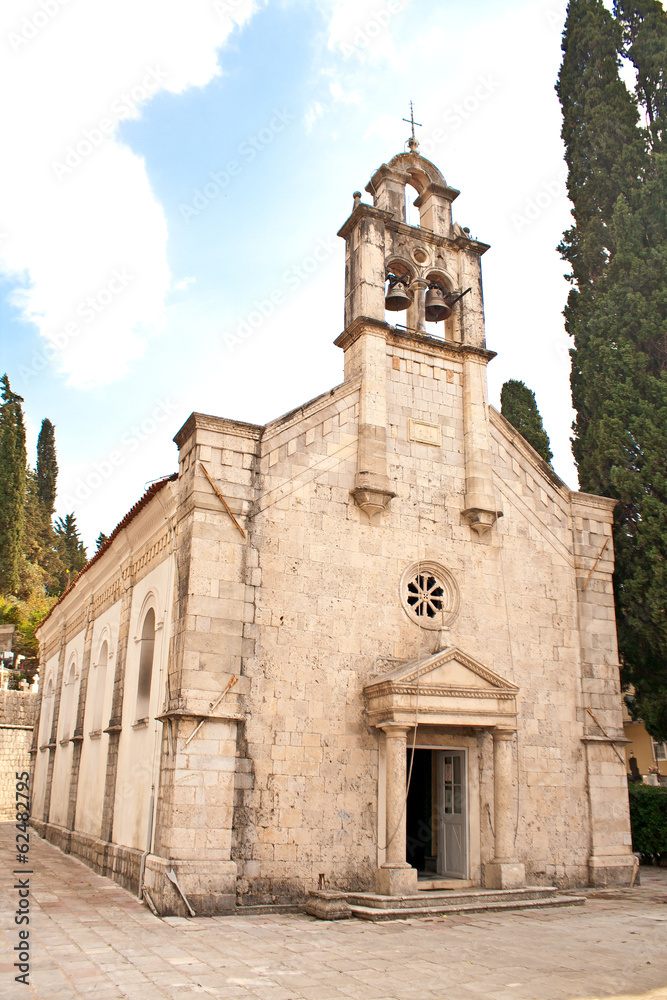 Traditional stone church near the Adriatic sea