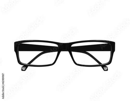 black glasses isolated on white
