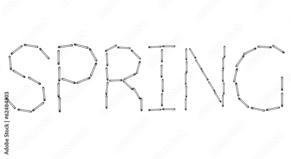 Vector modern spring word on white background Vector modern spring word on white background