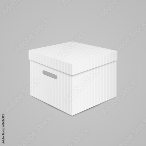 Paper box on white background