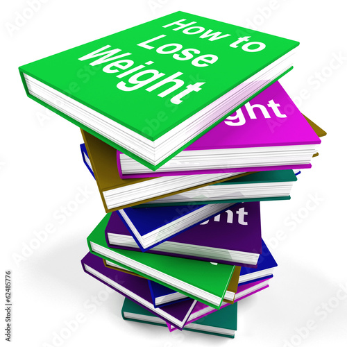 How To Lose Weight Book Stack Shows Weight loss Diet Advice
