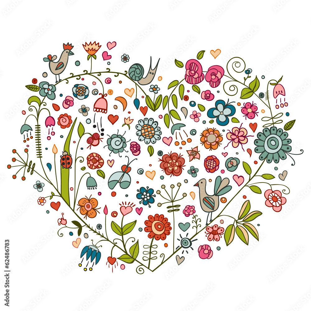 Fototapeta premium Floral heart