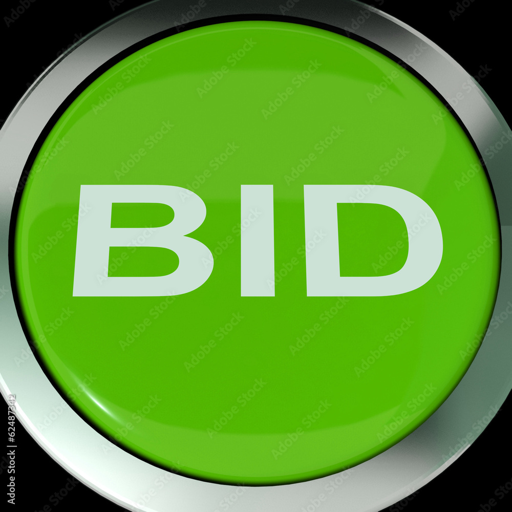 Bid Button Shows Online Auction Or Bidding Bid Button Shows Online Auction Or Bidding