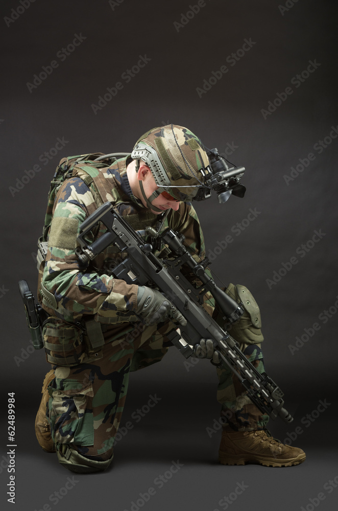 NATO soldier in full gear. NATO soldier in full gear.