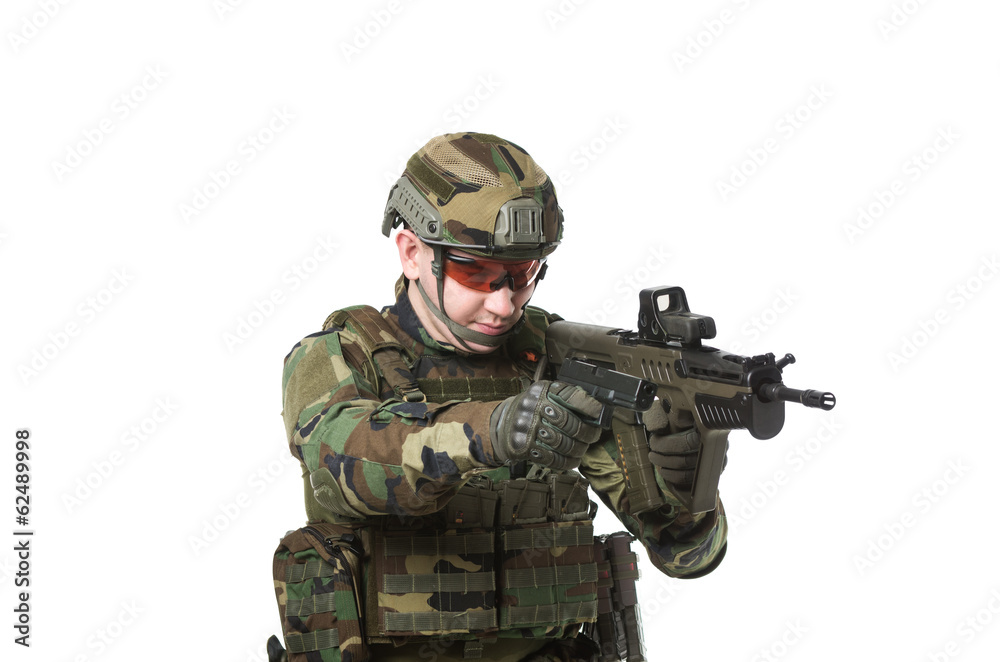 NATO soldier in full gear. NATO soldier in full gear.