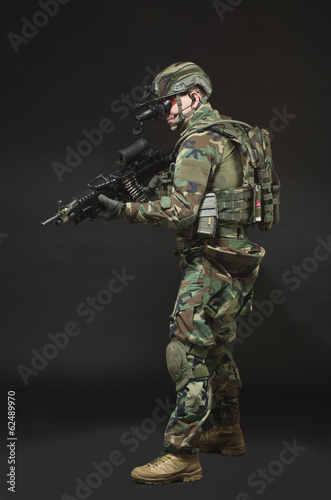 NATO soldier in full gear.
